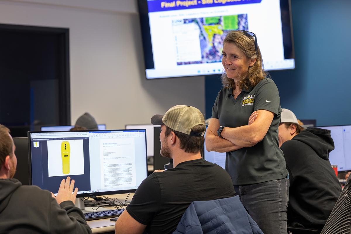 Faculty instructor leading a semiconductor lab session at NAU's North Valley Campus